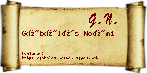 Göbölös Noémi névjegykártya